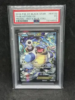 2016 POKEMON XY BLACK STAR PROMO BLASTOISE EX PSA 3 - Image 1