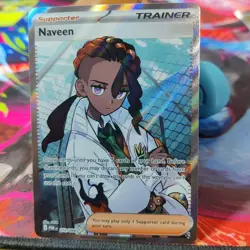Naveen 112/088 – Ultra Rare Full Art Trainer – NM Pokemon TCG - Image 1
