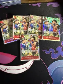 One Piece Ace & Sabo & Luffy OP13-007 SR Carrying on His Will Japanese - Image 1