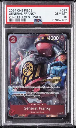 2024 ONE PIECE CHAMPIONSHIP 2023 EVENT PACK #027 GENERAL FRANKY PSA 10 - Image 1