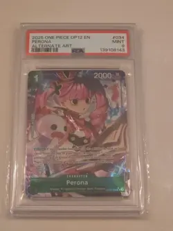 One Piece OP12-034 English Perona Alternate Alt Art PSA 9 - Image 1