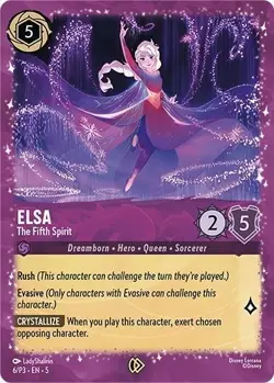 Disney Lorcana TCG Elsa The Fifth Spirit Promo Set 5 Glimmer Foil New + Sealed - Image 1