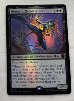 Gwenom Remorseless Magic Marvel's Spider-Man Foil Card MTG NM Condition Promo - Image 1