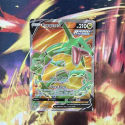 Pokemon Rayquaza V Full Art Secret Rare Holo Evolving Skies 193/203 Card - Image 2