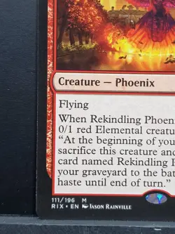 MTG - Rekindling Phoenix Rivals of Ixalan Red Mythic Creature 111/196 Near Mint - Image 4