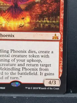 MTG - Rekindling Phoenix Rivals of Ixalan Red Mythic Creature 111/196 Near Mint - Image 5
