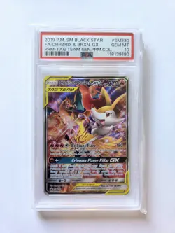2019 POKEMON SM BLACK STAR PROMO #SM230 FULL ART/CHARIZARD & BRAIXEN GX PSA 10 - Image 1