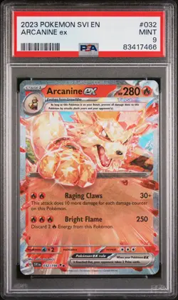 PSA 9 ARCANINE EX 032 SVI EN-SCARLET & VIOLET POKEMON - Image 1