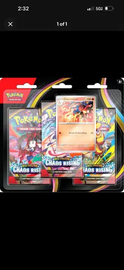 Pokemon TCG Mega Evolution Chaos Rising 3 Pack Blister Charmeleon Promo Sealed - Image 1