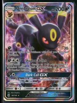 2017 Pokemon Sun & Moon Umbreon GX 80/149 Rare Holo GX NM English - Image 1