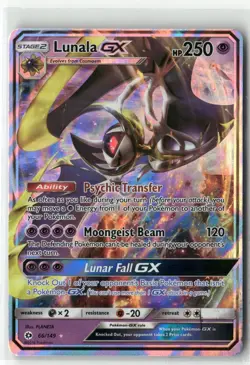 2017 Pokemon Sun & Moon Base Set Lunala GX 66/149 Holo Rare - Image 1