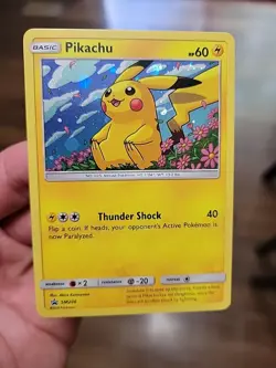 NM! Pikachu - SM206 - Sun & Moon Black Star Holo Rare Promo - Pokemon Card - Image 1