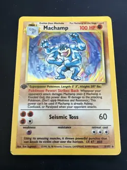 1999 Base Set Vintage Pokemon 2 Card Lot: Holo 1st Edition Machamp & Ninetales - Image 2