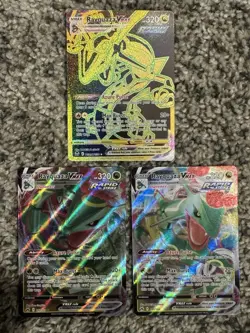Pokemon TCG Rayquaza VMAX 3 Card Lot MINTY - Image 1