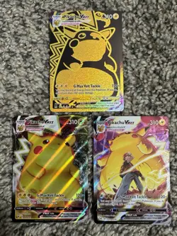 Pokemon TCG Pikachu VMAX 3 Card Lot MINTY - Image 1