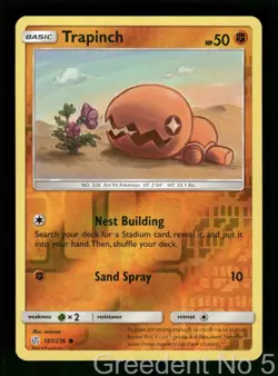 Trapinch 107/236 Common Cosmic Eclipse Pokemon Reverse Holo Near Mint - Image 1