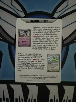 Quaquaval Paldea Evolved Prerelease Trainer Tips Art Card Tinkaton And Pelipper - Image 2