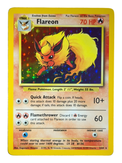 Pokemon TCG Flareon No Jungle Icon Error 3/64 Holo Unlimited Holo Rare - Image 1