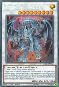 Yugioh! Azure-Eyes Silver Dragon - LCKC-EN066 - Secret Rare - 1st Edition Near M - Image 1
