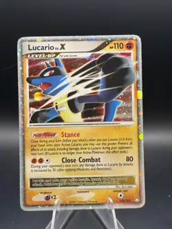 Lucario LV.X 122/123 D&P Mysterious Treasures Pokemon Card Holo Foil Rare HP - Image 1