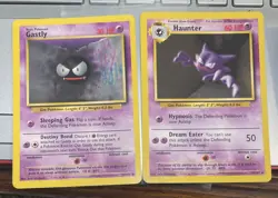 💥 GASTLY 50/102 👻 HAUNTER 29/102 Pokemon Base Set 2 1999 Card lot EVOLUTION LP - Image 1