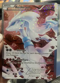 Pokemon Reshiram Full Art Ultra Rare Holo RC22/RC25 130 HP Legendary Treasures - Image 1