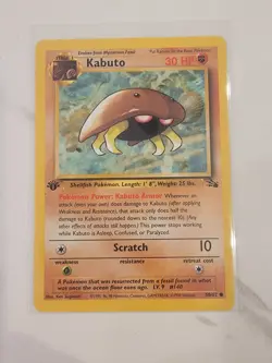 Pokemon WOTC card Kabuto 50/62 Fossil Set 1st Edition Common - LP - Image 1