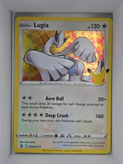 Pokemon TCG Lugia 022/025 Celebrations Stamped (CLB) Holo Near Mint - Image 1