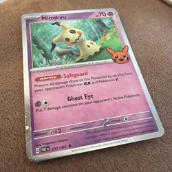Pokemon Card Mimikyu Trick Or Trade Cosmo Holo Rare 037/091 NM - Image 1