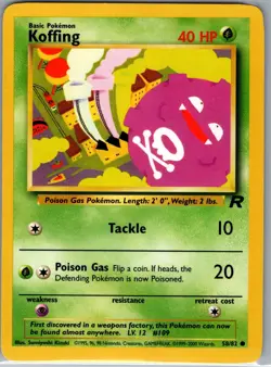 Koffing 58/82 Non Holo Team Rocket - Pokemon Card - NM - Image 1