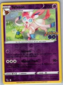 Sylveon 035/078 Reverse Holo Pokemon GO - Pokemon Card - NM - Image 1