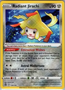 Radiant Jirachi 120/195 SWSH12: Silver Tempest - Pokemon Card - NM - Image 1