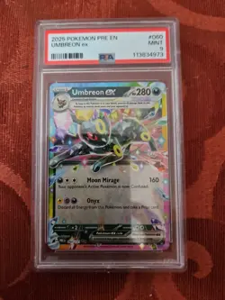 2025 Pokemon Prismatic Evolutions Umbreon ex #060/131 PSA 9 Mint Holo Eeveelutio - Image 1