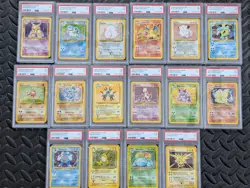 16 COMPLETE 1999 Pokemon Base PSA 1 Holo Charizard Blastoise Venusaur Sequential - Image 1