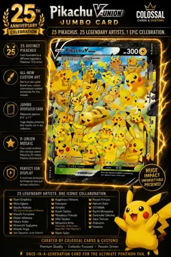 🔥Pokemon Pikachu V-Union TCG SWSH Promo JUMBO Featuring 25 Legendary Artists 👀 - Image 1