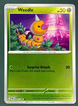 Weedle 1/86 - Reverse Holo - Chaos Rising- Pokemon Cards - English NM - Image 1