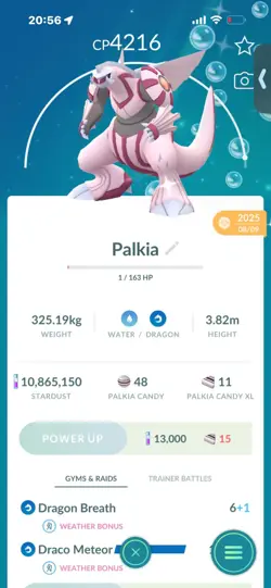 Pokemon Go Shiny Legendary Palkia ( High CP ) - Image 1