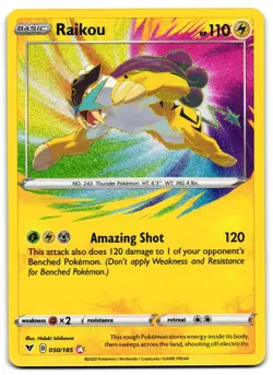 Raikou 050/185 - 🌊 Vivid Voltage Amazing Rare Pokemon TCG 🖤 - M/LP - Image 1