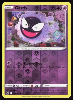 Gastly 064/196 Reverse Holo Common 2022 Lost Origin Pokemon Lightly Played - Image 1