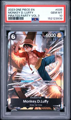 2023 ONE PIECE PROMOS PIRATES PARTY VOL.3 #035 MONKEY D. LUFFY PSA 10 - Image 1