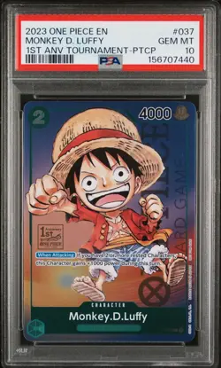 2023 ONE PIECE PROMOS #037 MONKEY D. LUFFY 1st ANNIVERSARY PSA 10 - Image 3