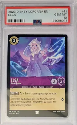 2023 ELSA - Snow Queen - Non Foil Disney Lorcana TFC EN 1 #41 PSA 10 Gem Mint - Image 1