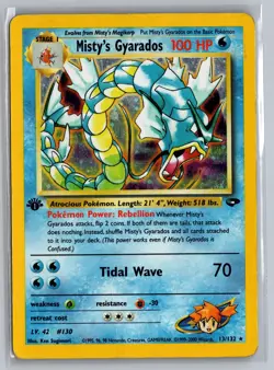 Misty's Gyarados 13/132 Holo Rare Gym Challenge Pokemon 1st Edition Holo Damaged - Image 1