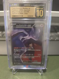 Pokemon Team Rockets Mewtwo Ex SAR Mega Dream CGC Pristine 10 (Japanese) 237/193 - Image 1