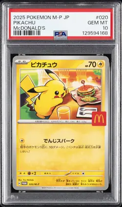 2025 POKEMON JAPANESE M-P PROMO MCDONALD'S #020 PIKACHU PSA 10 - Image 1