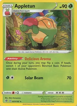 Appletun 023/192 Holo Rare Rebel Clash Pokemon LP - Image 1