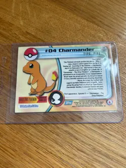 Charmander #04 1999 Topps Pokemon TV Animation Edition Blue Logo LP/NM - Image 2