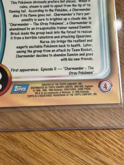 Charmander #04 1999 Topps Pokemon TV Animation Edition Blue Logo LP/NM - Image 3