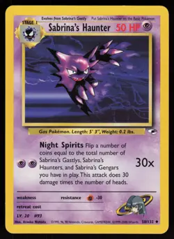 Sabrina's Haunter 058/132 Gym Heroes Pokemon TCG Card - Image 1