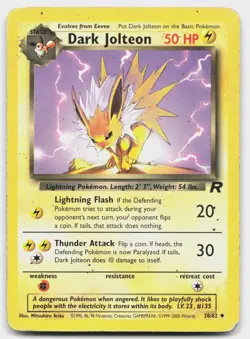 Dark Jolteon 38/82 Uncommon Team Rocket Pokemon Unlimited Damaged - Image 1